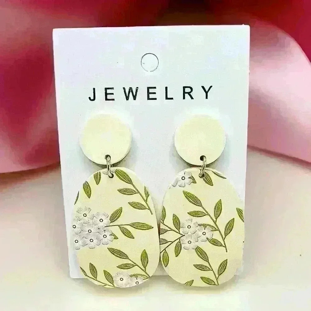 Pink Cherry Blossom Acrylic Earrings